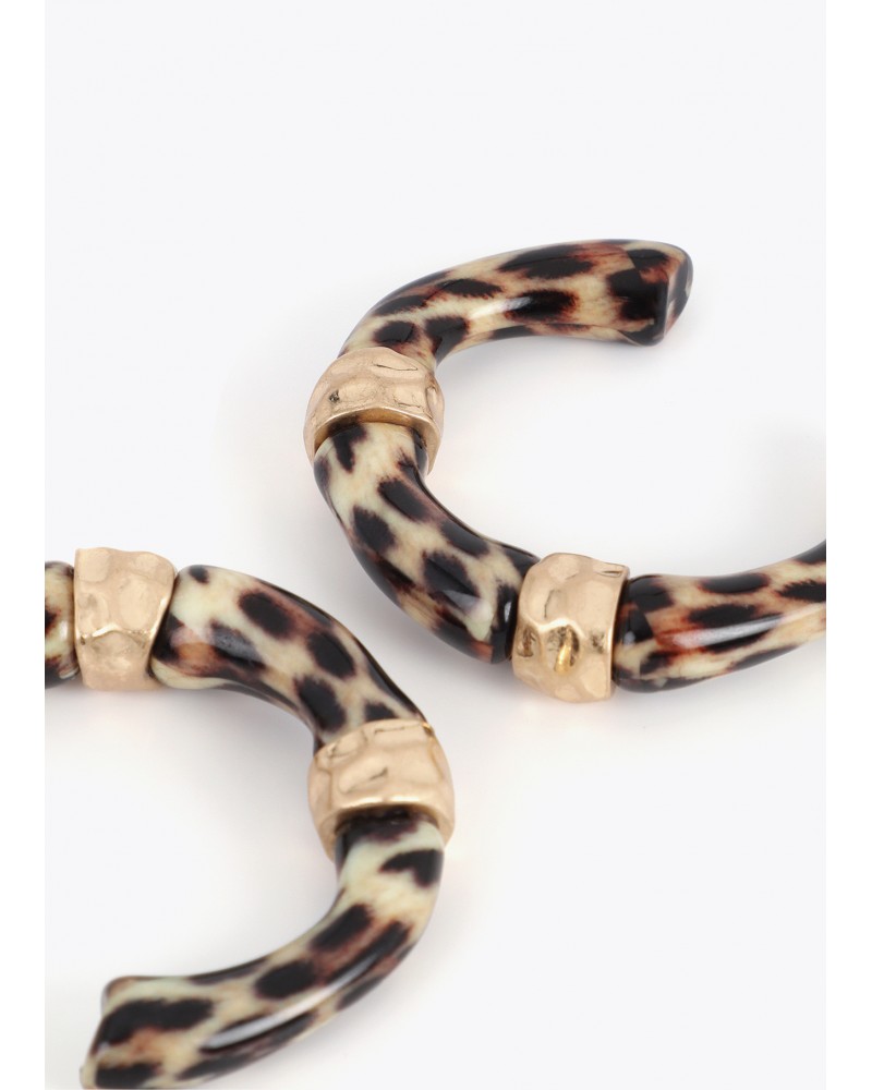 Pendientes de aro efecto bambú animal print Lola Casademunt