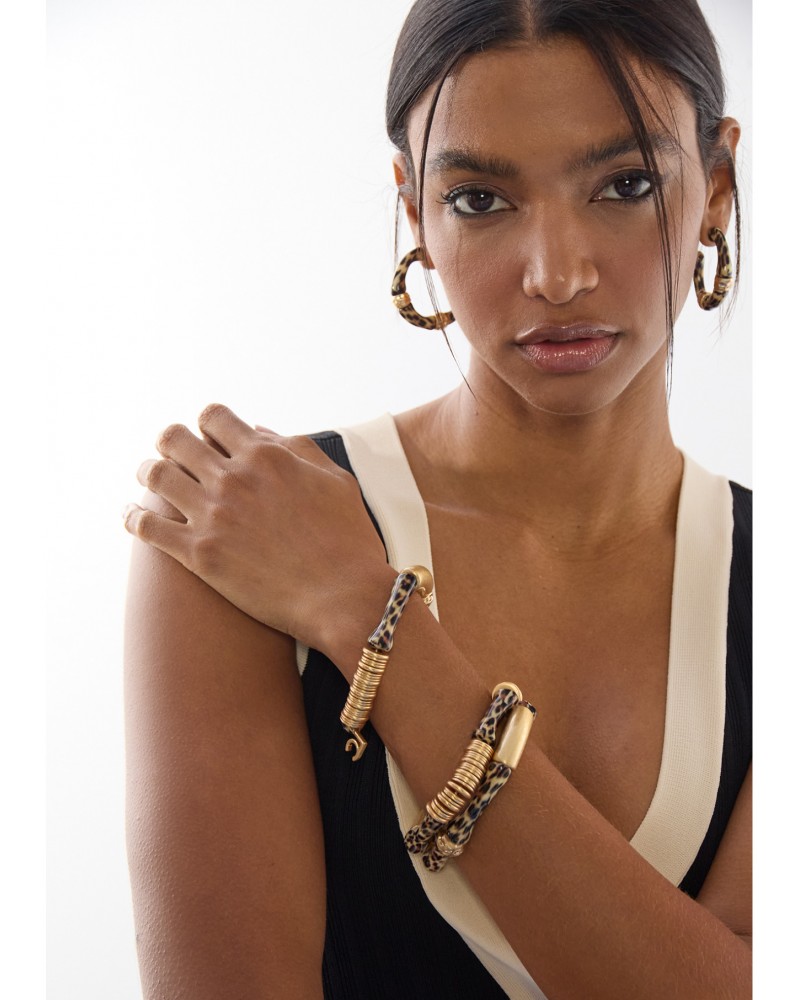 Pulseras elásticas en efecto bambú animal print Lola Casademunt