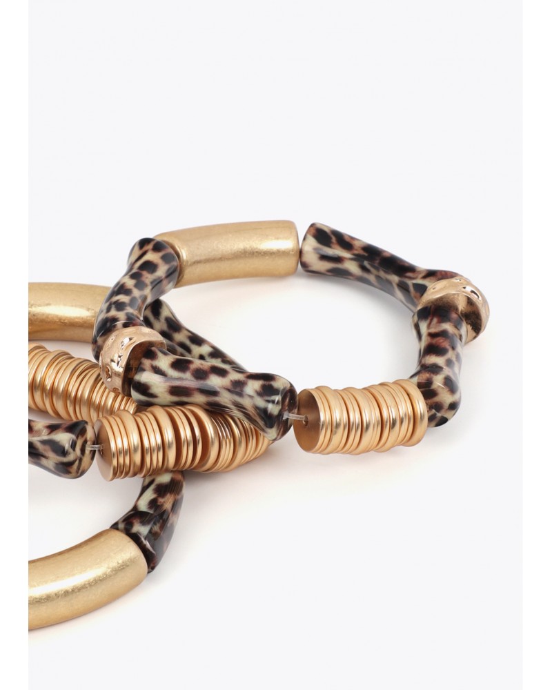 Pulseras elásticas en efecto bambú animal print Lola Casademunt