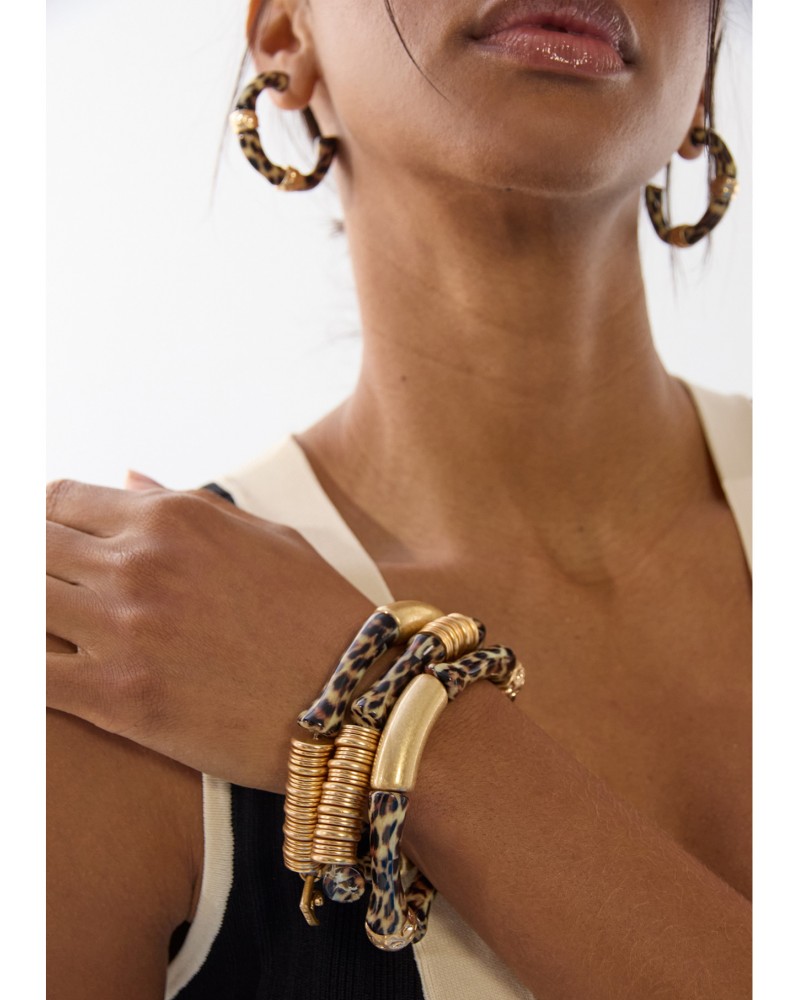 Pulseras elásticas en efecto bambú animal print Lola Casademunt