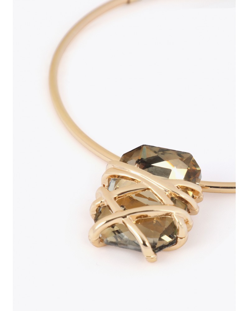 Choker metálico maxi cristal con detalles metálicos Lola Casademunt