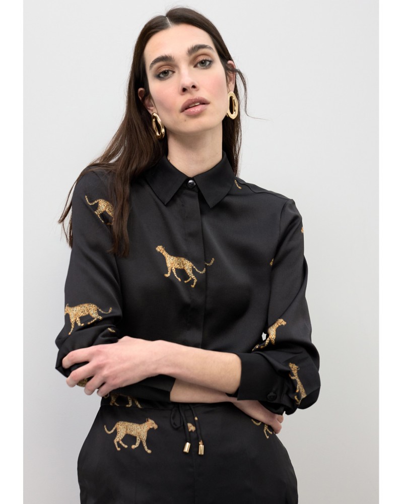 Camisa satinada leopardo Lola Casademunt