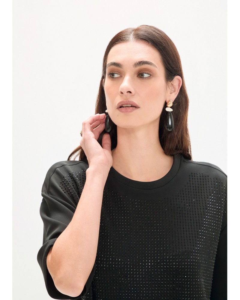 Vestido tipo camiseta con strass Lola Casademunt