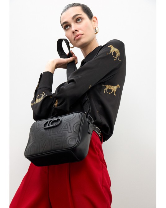 Bandolera pespuntes monograma Lola Casademunt