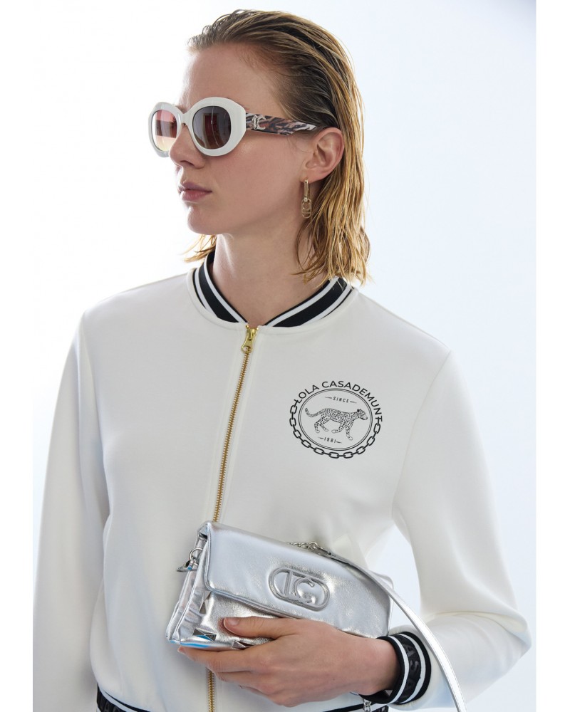 Bomber scuba color blanco Lola Casademunt