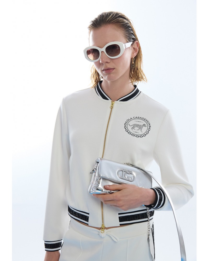 Bomber scuba color blanco Lola Casademunt