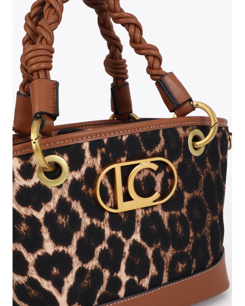 Mini capazo leopardo y efecto piel Lola Casademunt