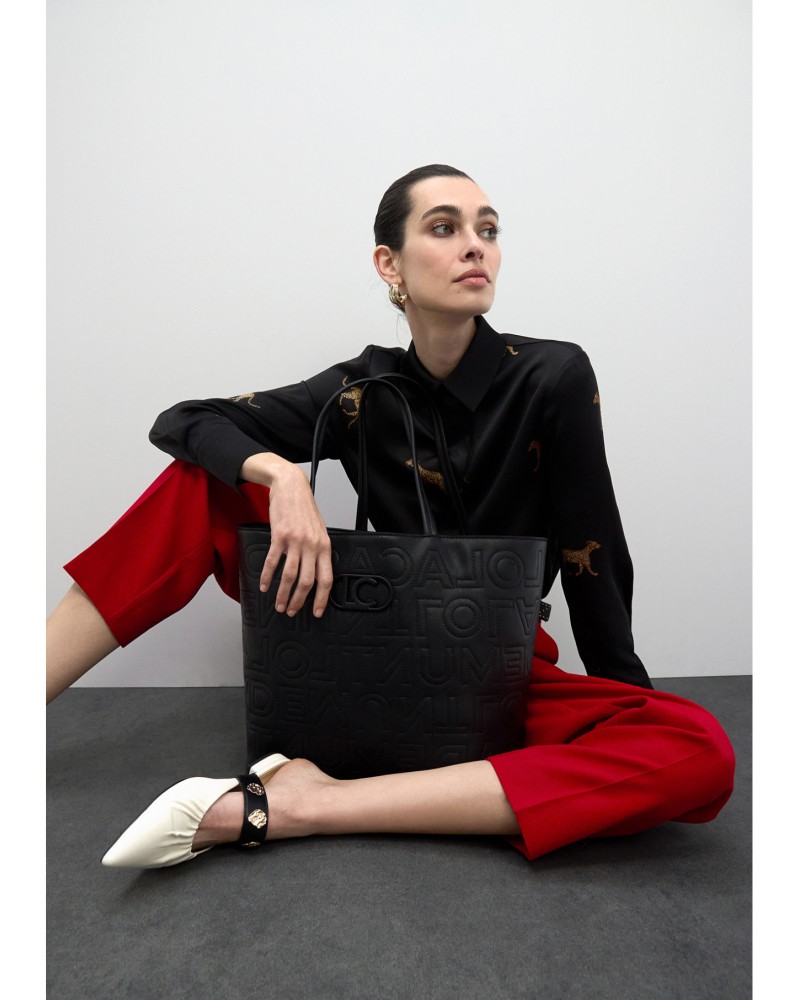 Bolso shopper pespuntes monograma Lola Casademunt