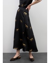 Falda satinada print leopardo Lola Casademunt