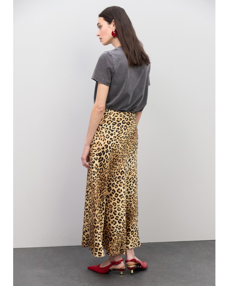 Falda satinada estampado animal Lola Casademunt