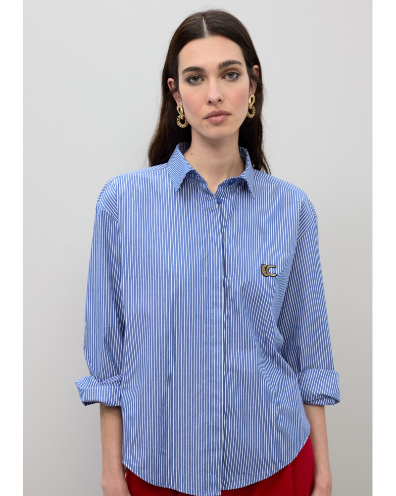 Camisa popelin rayas leopardo Lola Casademunt