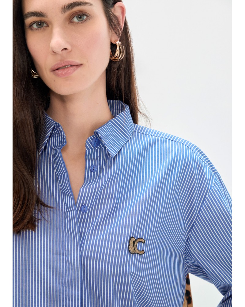 Camisa popelin rayas leopardo Lola Casademunt