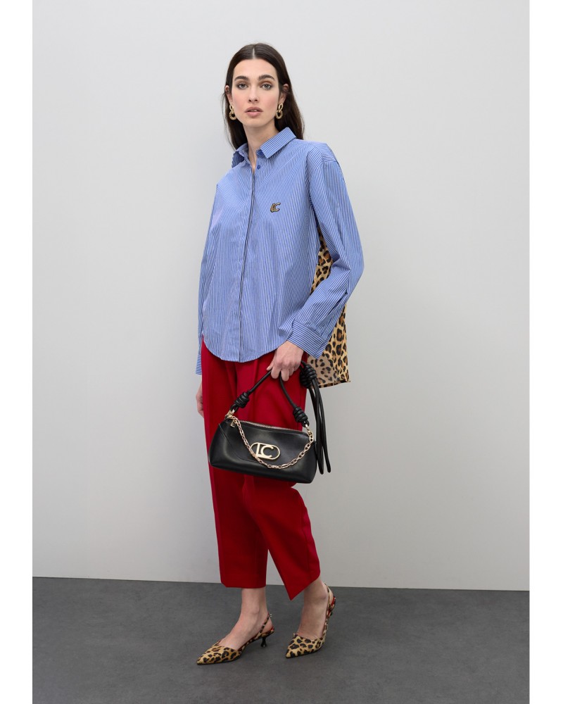 Camisa popelin rayas leopardo Lola Casademunt