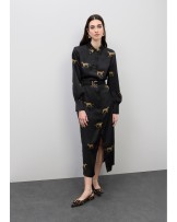 Vestido satinado print leopardo Lola Casademunt