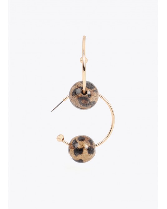 Aros con maxi bola animal print Lola Casademunt