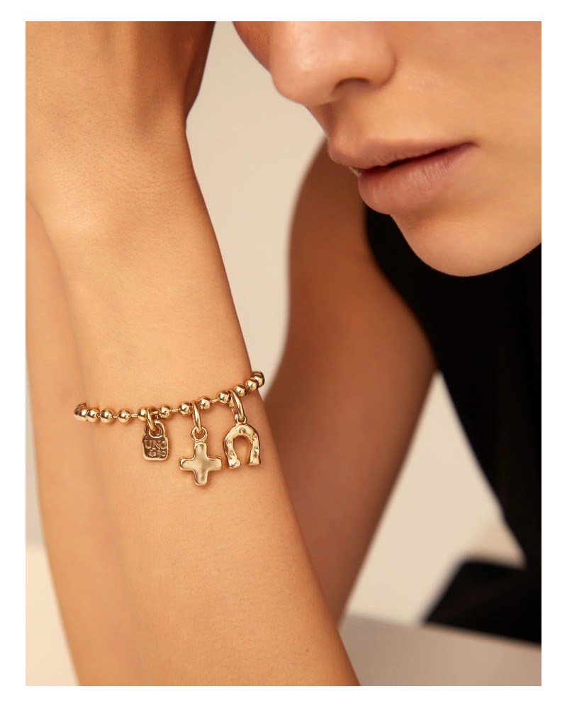 Pulsera bolitas baño oro UNOde50