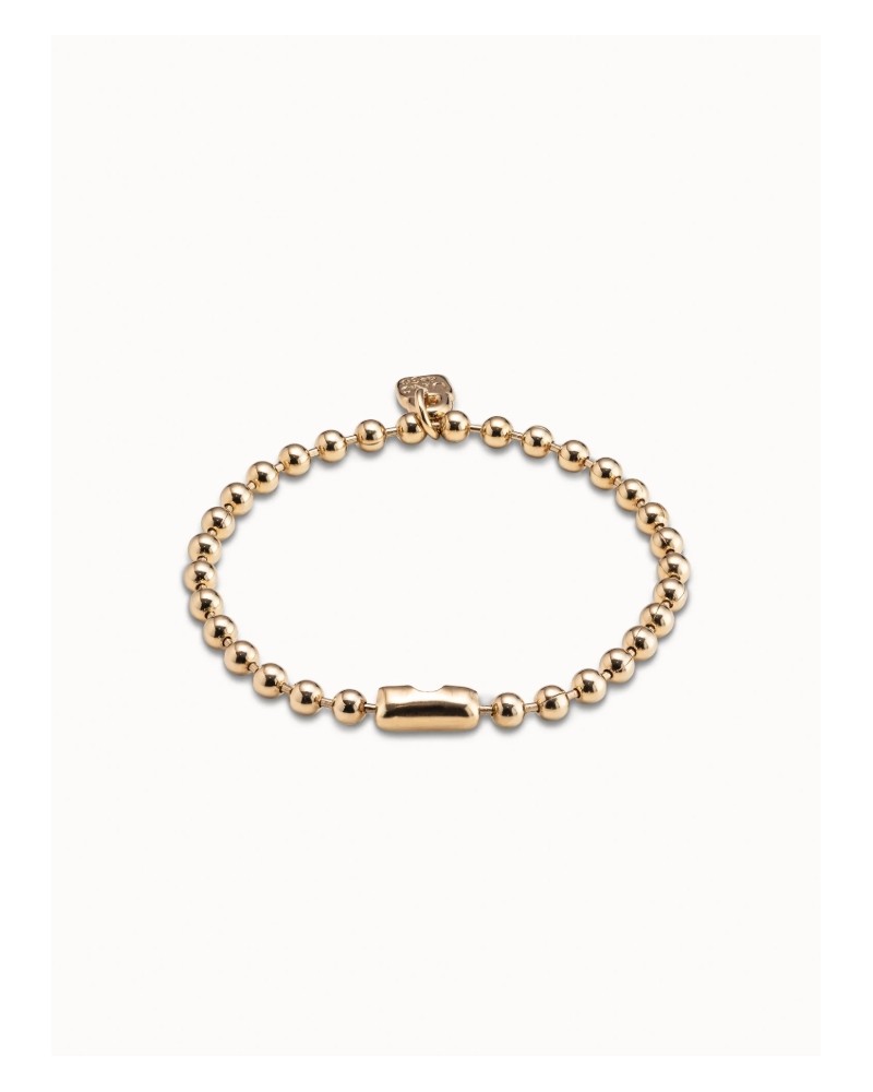 Pulsera bolitas baño oro UNOde50