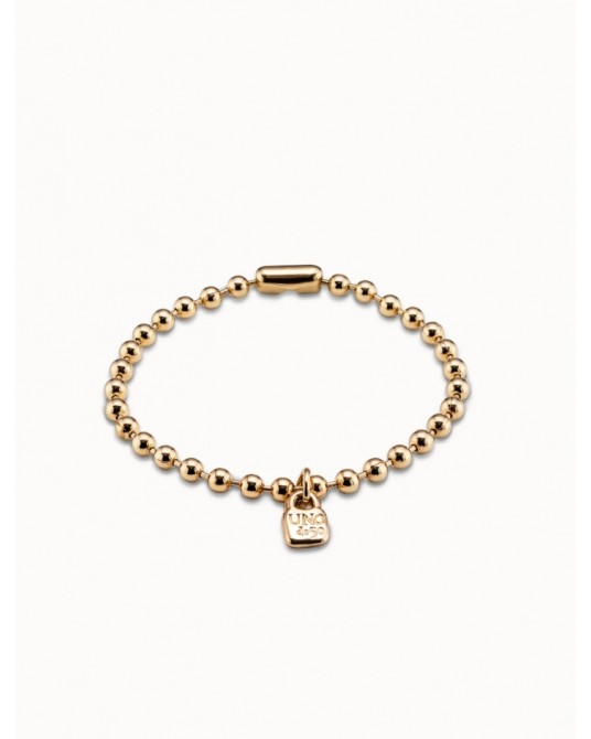 Pulsera bolitas baño oro UNOde50