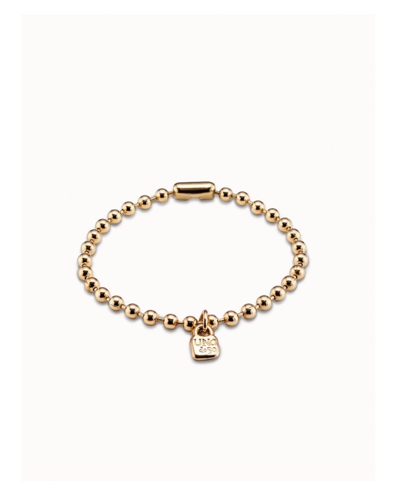 Pulsera bolitas baño oro UNOde50
