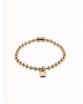 Pulsera bolitas baño oro UNOde50
