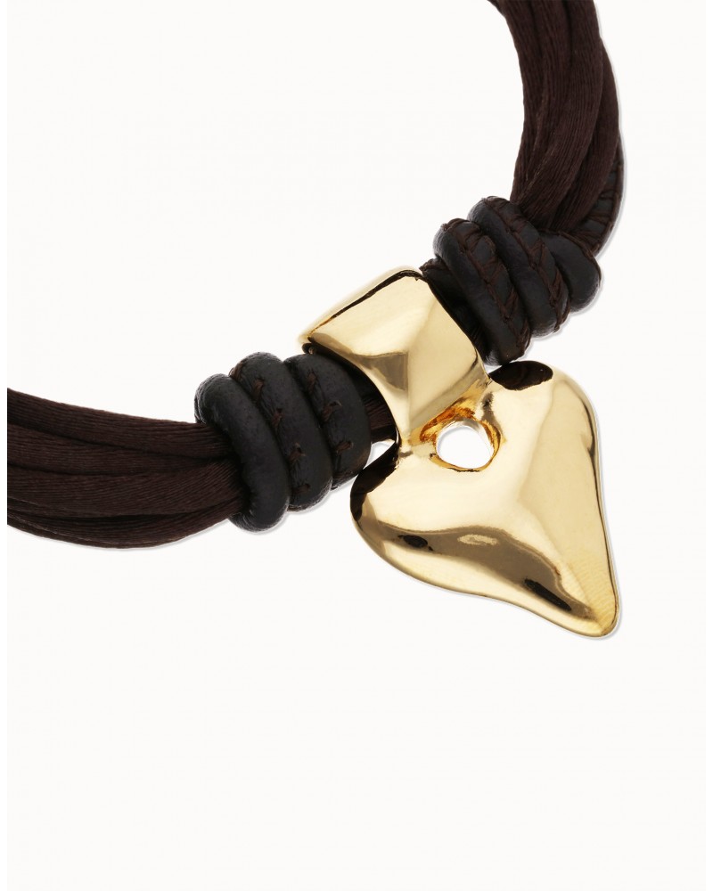 Pulsera hilo de seda baño oro UNOde50