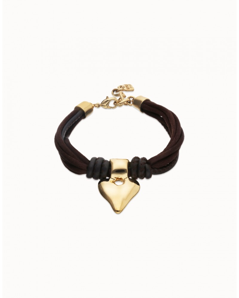 Pulsera hilo de seda baño oro UNOde50