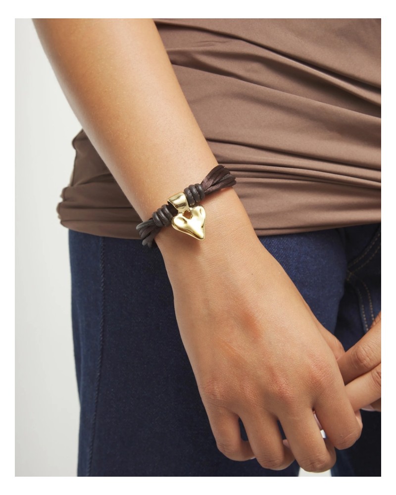 Pulsera hilo de seda baño oro UNOde50