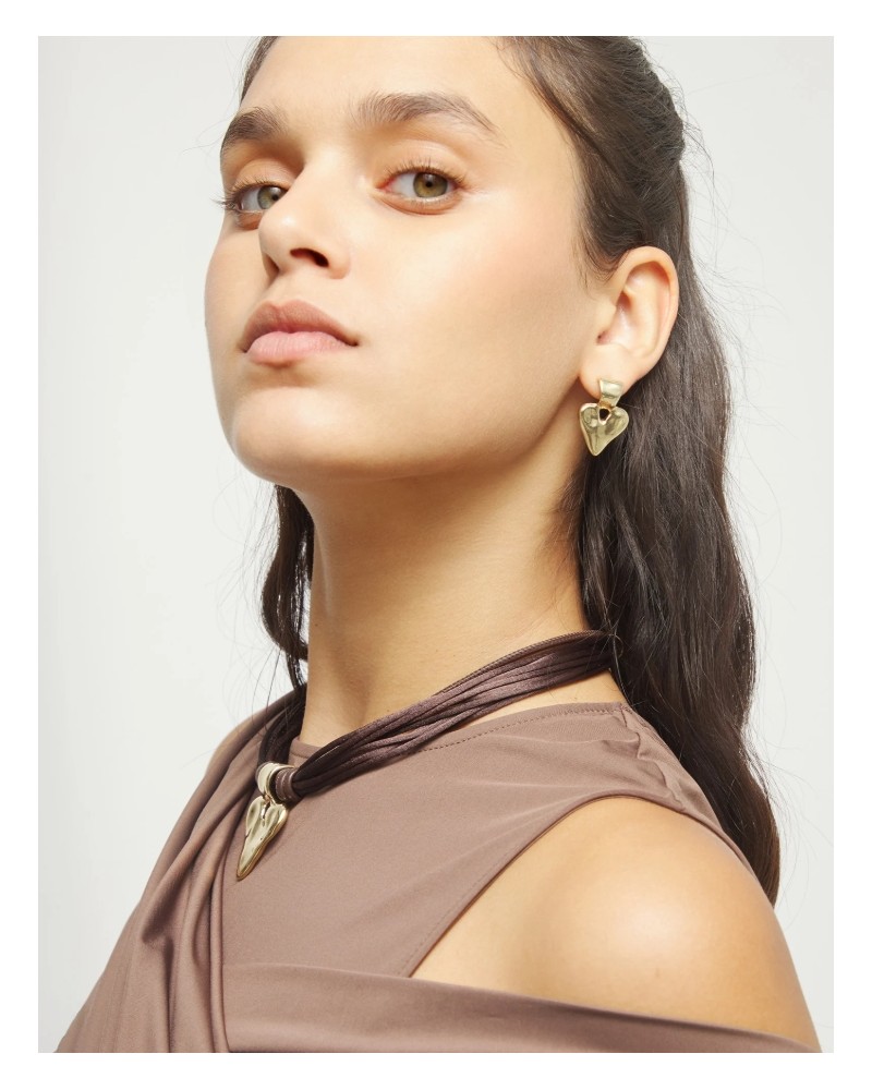 Pendientes de corazón bañado en oro 18k UNOde50