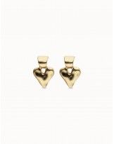 Pendientes de corazón bañado en oro 18k UNOde50