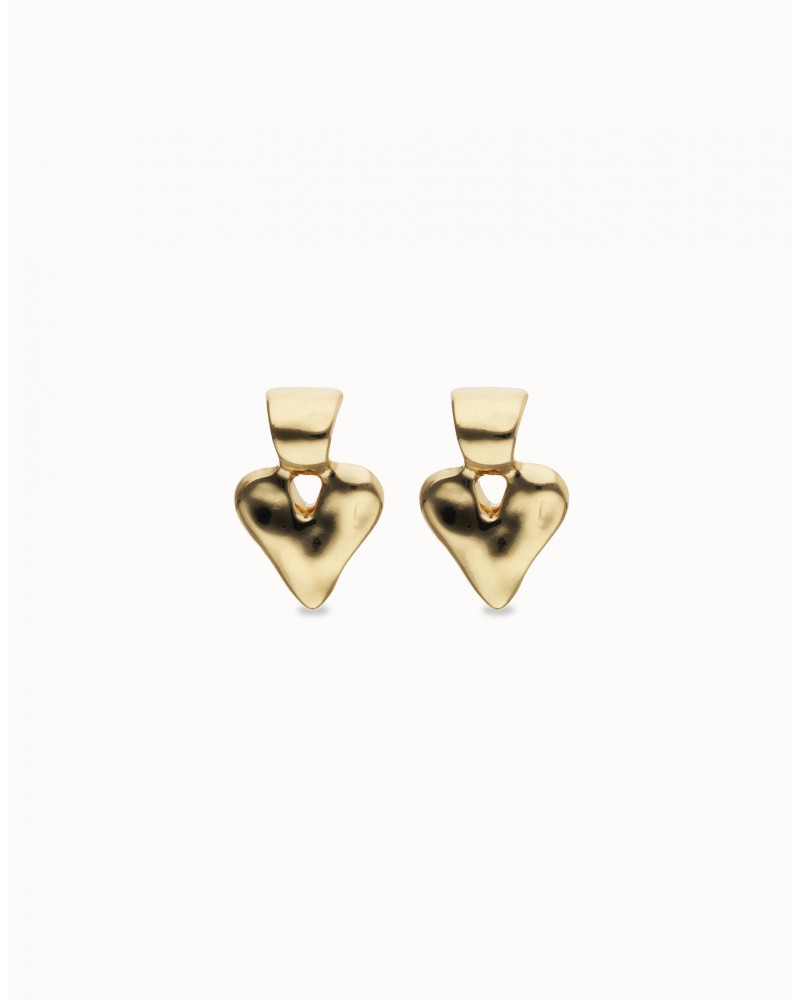Pendientes de corazón bañado en oro 18k UNOde50