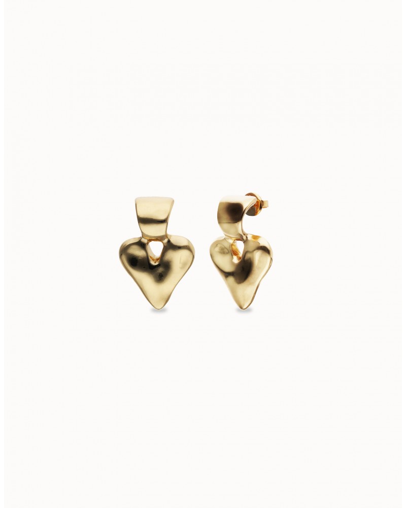 Pendientes de corazón bañado en oro 18k UNOde50