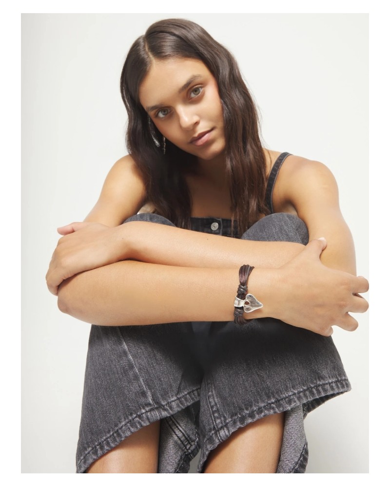 Pulsera hilo de seda baño PLATA UNOde50