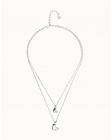 Collar doble baño plata corazòn UNOde50