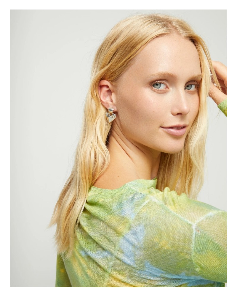 Pendientes de corazón bañado plata UNOde50