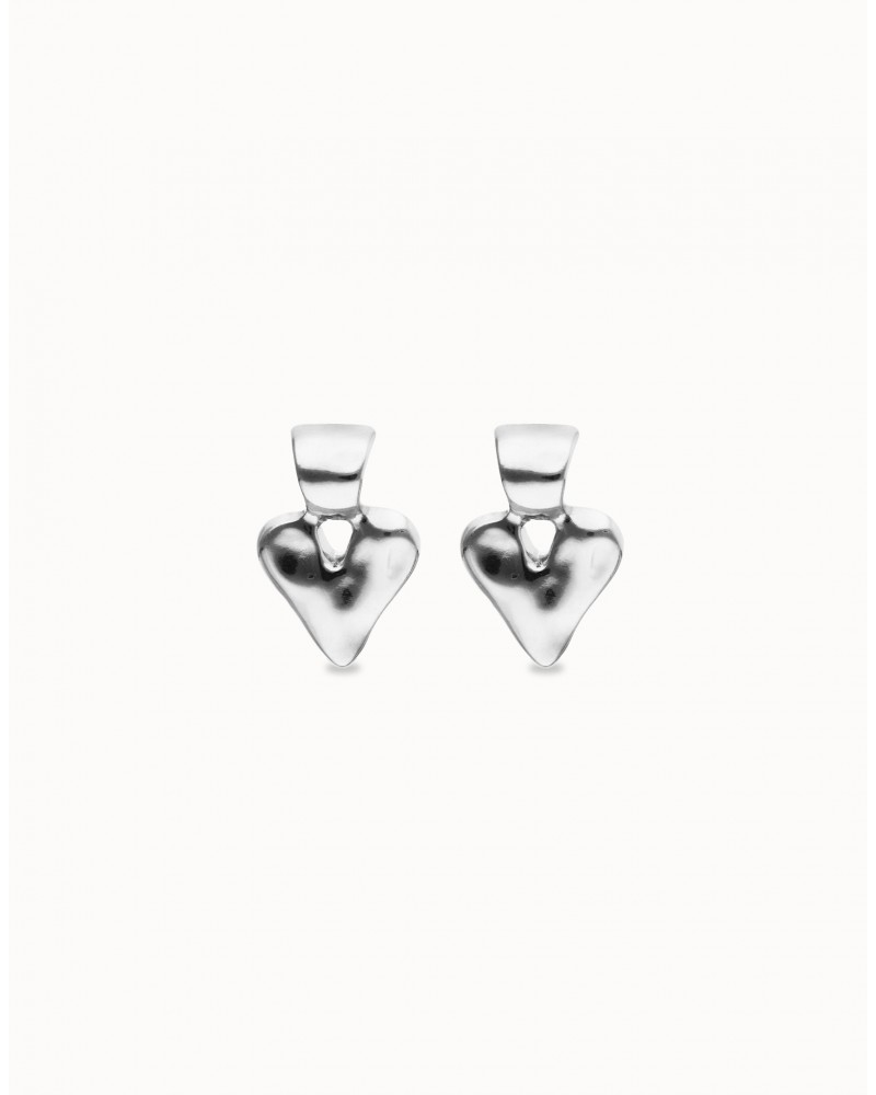 Pendientes de corazón bañado plata UNOde50