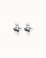 Pendientes de corazón bañado plata UNOde50