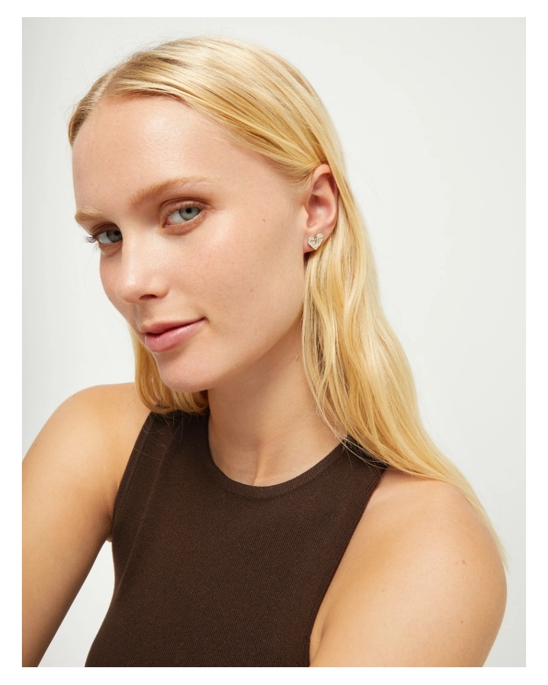 Pendientes mini corazón bañado plata UNOde50