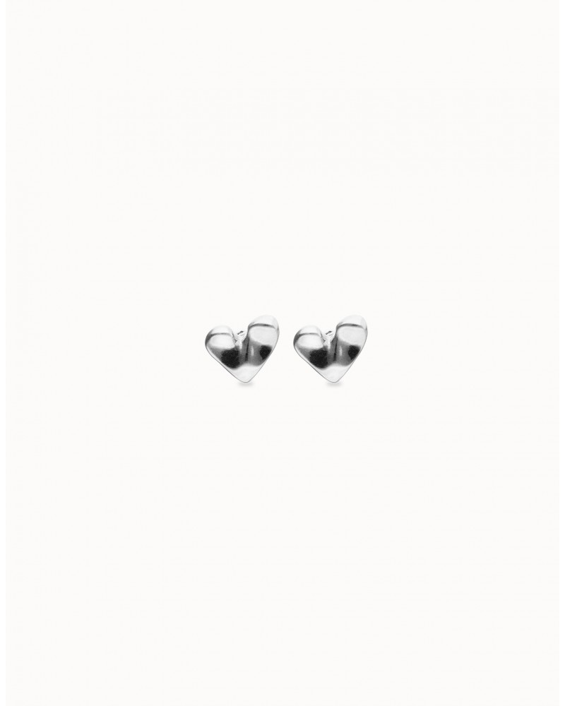 Pendientes mini corazón bañado plata UNOde50