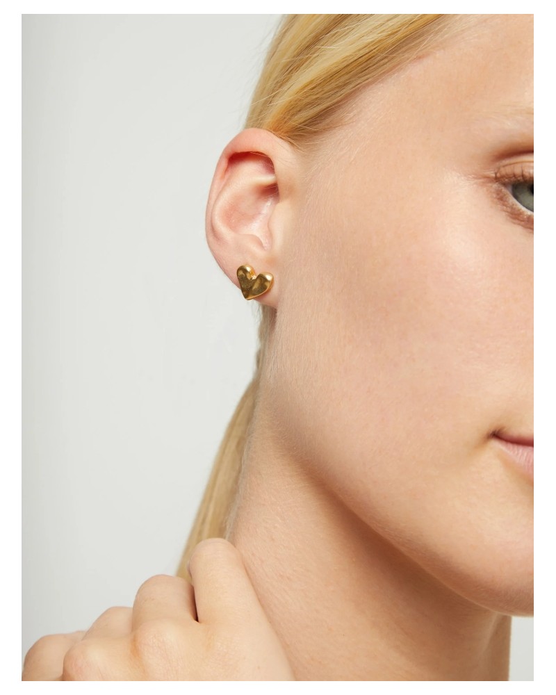 Pendientes mini corazón bañado oro UNOde50