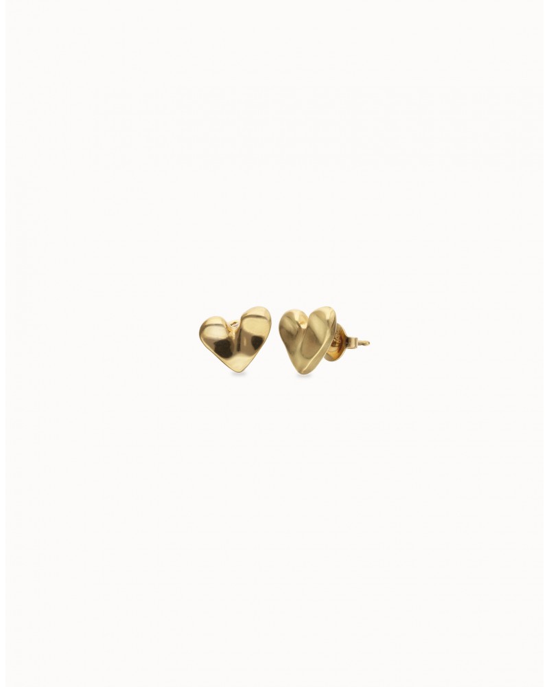 Pendientes mini corazón bañado oro UNOde50