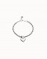Pulsera con cadena y corazòn baño plata UNOde50