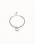 Pulsera con cadena y corazòn baño plata UNOde50