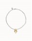 Collar bolas bañado plata con corazòn ORO UNOde50
