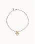 Collar bolas bañado plata con corazòn ORO UNOde50