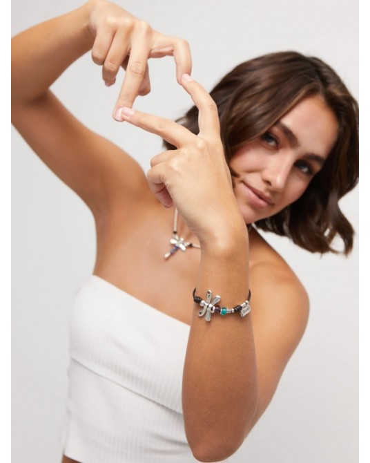 Pulsera libelula bañada en plata UNOde50