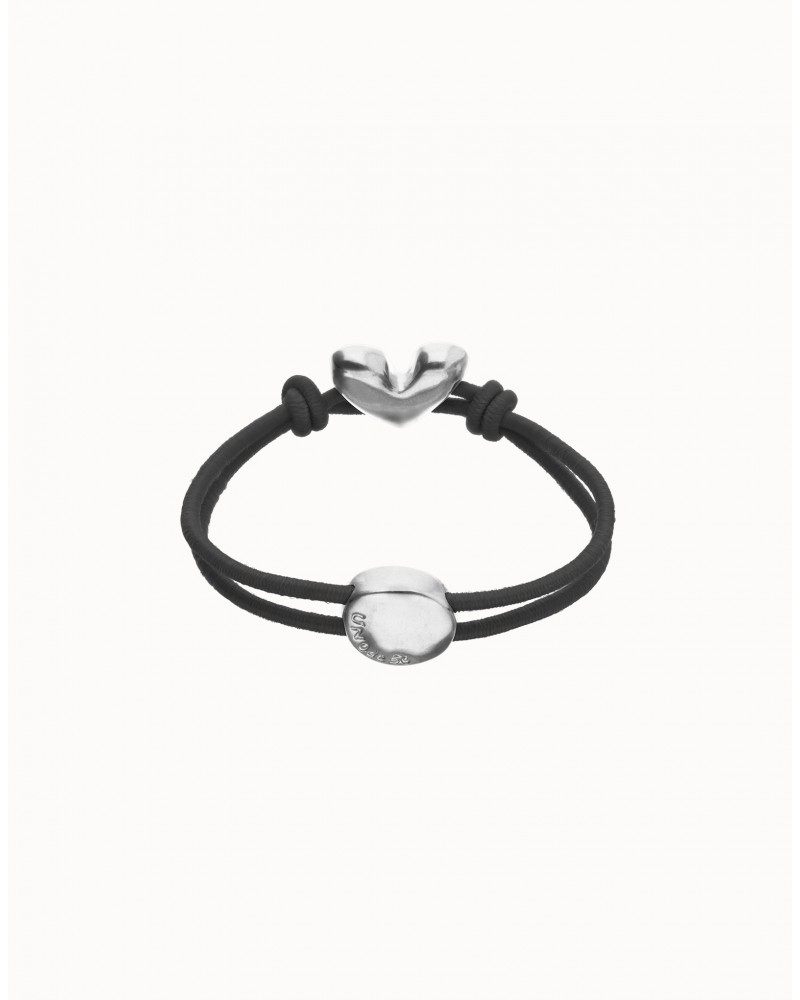 Pulsera elàstica con corazòn baño plata UNOde50