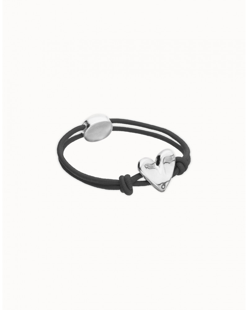 Pulsera elàstica con corazòn baño plata UNOde50