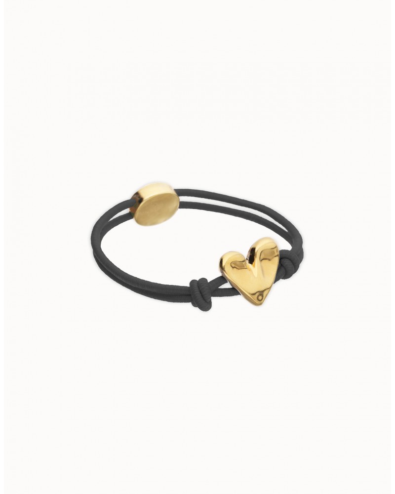 Pulsera elàstica con corazòn baño ORO UNOde50