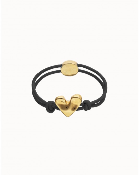 Pulsera elàstica con corazòn baño ORO UNOde50