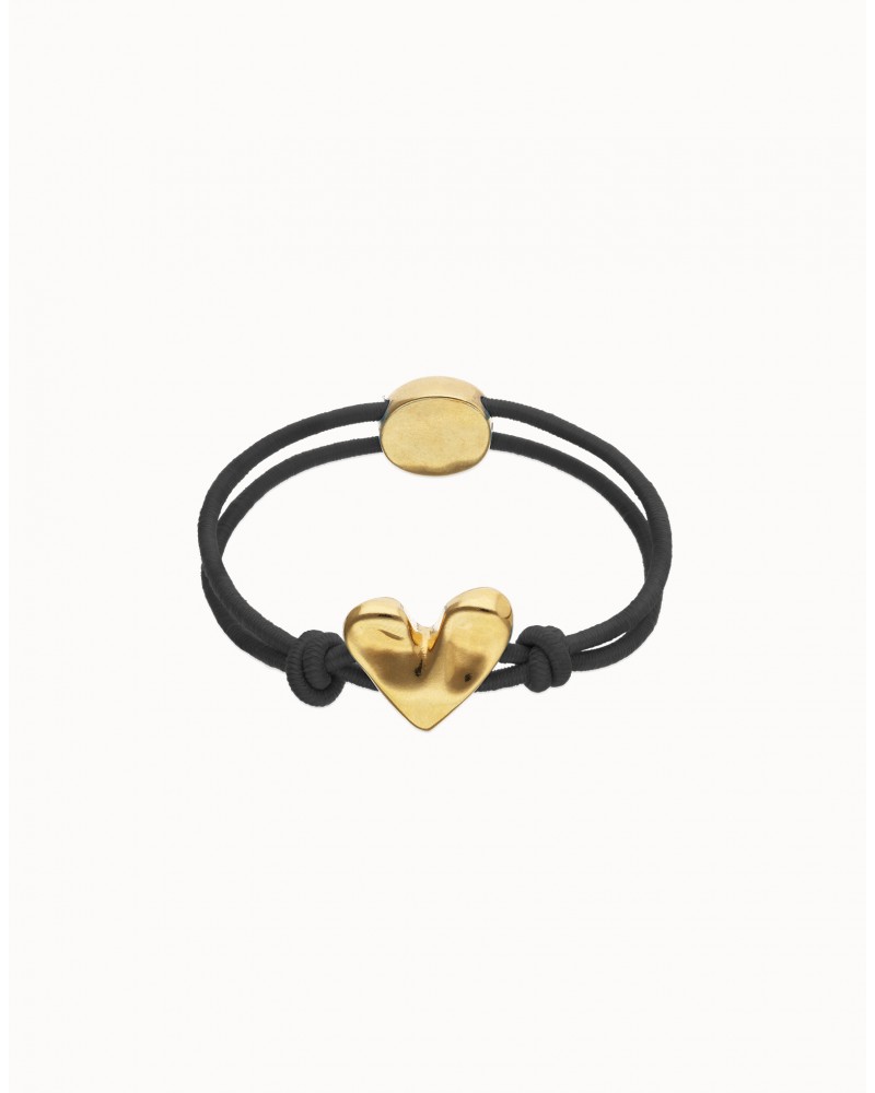Pulsera elàstica con corazòn baño ORO UNOde50
